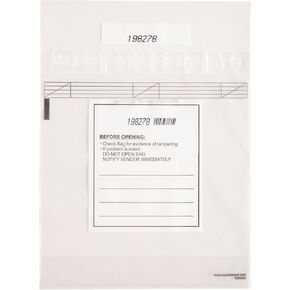 USPACKSMART Clear Plastic Cash Transmittal Bags 8.5" x 8" 100-pack | Secure Bank Deposit Envelopes for Cash, Coins, Credit Cards, Checks, and More | Numbered, Self-Sealing, and Permanent Adhesive