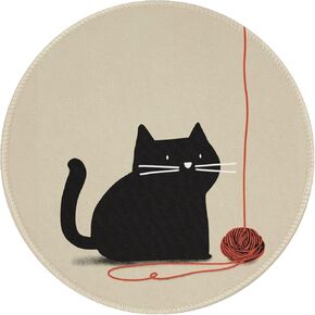 Blue Floral Round Mouse Pad Small Gaming Mousepad Desk Mat Stitched Edges 8 X 8 Inch for Home Office