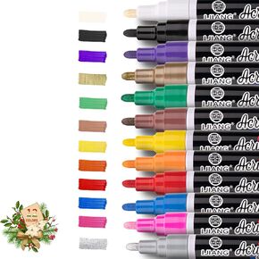 Have This Innovative and Unique Dual-Tip Acrylic Paint Marker Set Experience 3 Different Nibs (Brush, Dot, Fine) 24-Color Acrylic Marker Set Makes Outlining, Coloring, and Filling Easy, All in One Set