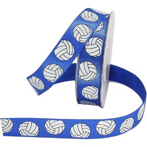 Blue Satin Volleyball Ribbon 5/8 بوصة × 10 متر ، والاستخدام لأقواس شعر الفريق ، ولف الهدايا ، والرسائل الرياضية ، وديكور الحفلات ، وإكليل الزهور ، وجميع الصياغة والخياطة in Kuwait