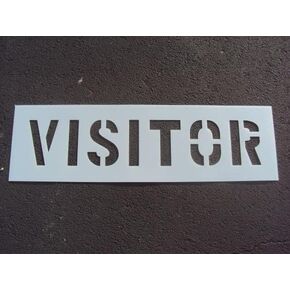 6" Visitor Parking Lot Stencil - Actual 6 Inch Letters - SPANS 30.25" Wider Font = Easy to See from a Distance While Driving. 60 Mil. 1/16" Tick Material. by The American Striping Co.