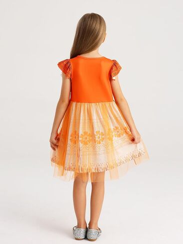Henzworld Girls Princess Dress Up Kids Short Flutter Sleeve Tulle Tulle Dress Toddler Asseme Assime Adhitible Party Gover in Kuwait