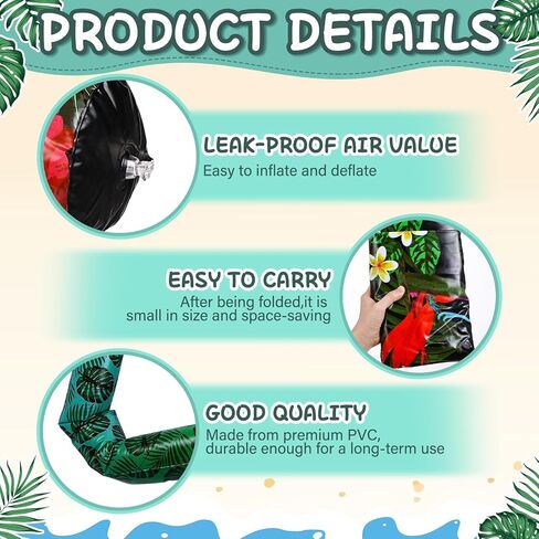 Karenhi 4 Pcs 50 Inch Jumbo Pool Noodle with Palm Leaves Hawaii Tropical Inflatable Floats for Adult Water Game Beach Decor(Palm Leaf) in Saudi Arabia