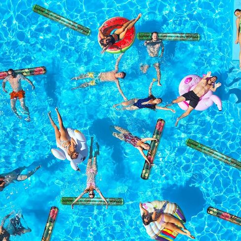 Karenhi 4 Pcs 50 Inch Jumbo Pool Noodle with Palm Leaves Hawaii Tropical Inflatable Floats for Adult Water Game Beach Decor(Palm Leaf) in Saudi Arabia