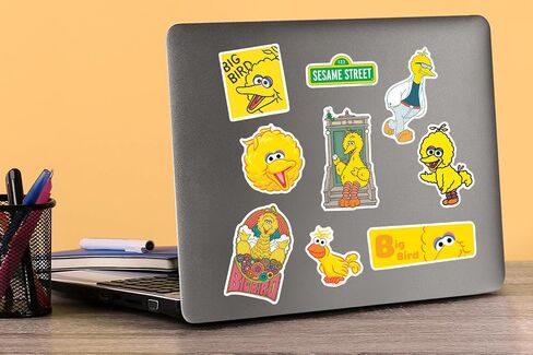 Sesame Street Big Bird 50ct Vinyl Large Deluxe Stickers Variety Pack - Laptop, Water Bottle, Scrapbooking, Tablet, Skateboard, Indoor/Outdoor - Set of 50 in Saudi Arabia