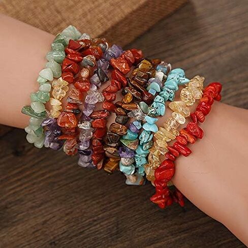 260pcs Natural Amethyst Crystal Beads Chips 5mm to 8mm Irregular Gemstone Beads with Holes DIY for Bracelet Necklace Earrings Jewellery Making Craft 32 inch in Kuwait
