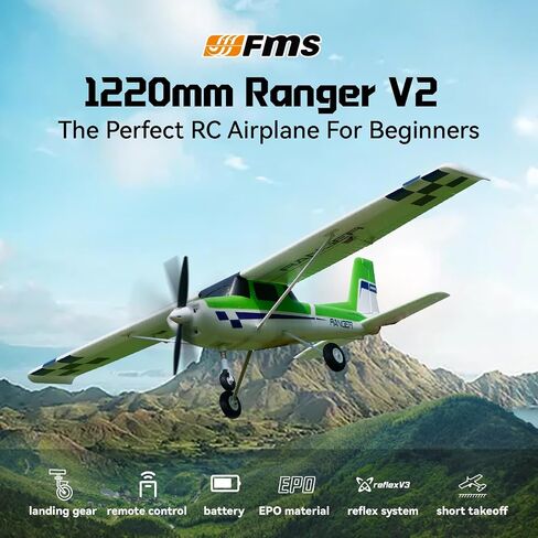 Fms Rc Planes for Beginner 1220mm Ranger Reflex V3 Red Remote Control Airplane Hobby Rc Airplanes for Adults RTF (Include Control, Battery,Charger,) in Saudi Arabia