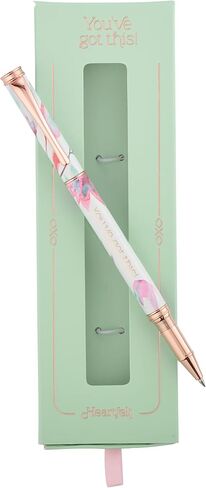 Heartfelt Women's Gel Writing Pen, Rose Gold Metal w/Floral Pink Petals Pastel Watercolor Flower Art Design You've Got This Inspirational Quote, Smooth Black Ink .5mm Fine Point in Kuwait
