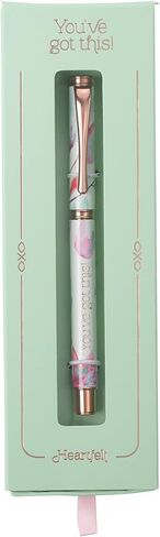 Heartfelt Women's Gel Writing Pen, Rose Gold Metal w/Floral Pink Petals Pastel Watercolor Flower Art Design You've Got This Inspirational Quote, Smooth Black Ink .5mm Fine Point in Kuwait