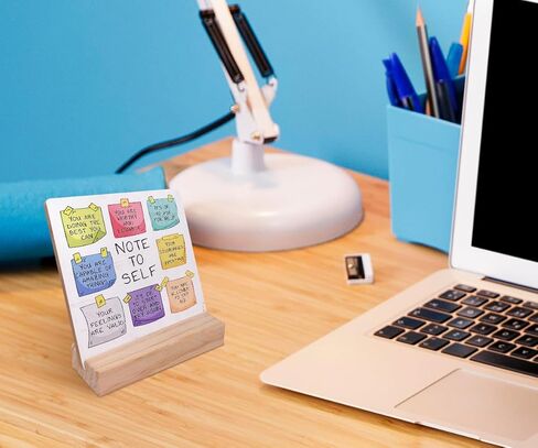 Note to Self Mental Health Wood Plaque with Wooden Stand,Positive Psychology Affirmations Feelings Wooden Plaque Sign Desk Decor for Home Classroom School Therapy Office Table Shelf Decoration in Kuwait