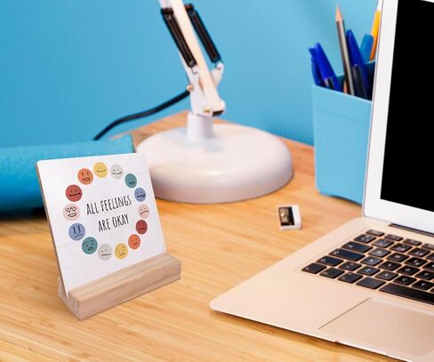 Note to Self Mental Health Wood Plaque with Wooden Stand,Positive Psychology Affirmations Feelings Wooden Plaque Sign Desk Decor for Home Classroom School Therapy Office Table Shelf Decoration in Kuwait