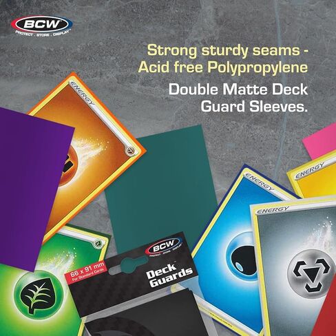 BCW Deck Guard - Double Matte Grey Card Sleeves | Acid-Free, Archival-Safe, No PVC | Anti-Glare Matte Finish | Fits Standard 2½" x 3½" Game Cards | Durable Deck Protector Sleeves | 50 Ct in Saudi Arabia