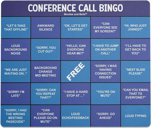Fun and Functional Conference Call Bingo Mouse Pad - Perfect Office Gift for Co-Workers - Spice Up Virtual Meetings with Humor and Efficiency (Pink) in Saudi Arabia