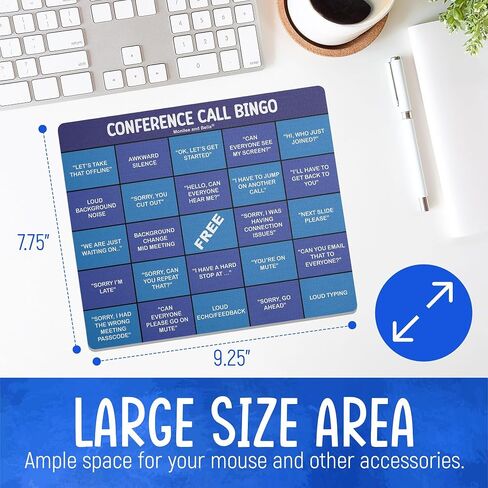 Fun and Functional Conference Call Bingo Mouse Pad - Perfect Office Gift for Co-Workers - Spice Up Virtual Meetings with Humor and Efficiency (Pink) in Saudi Arabia