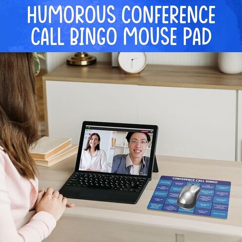 Fun and Functional Conference Call Bingo Mouse Pad - Perfect Office Gift for Co-Workers - Spice Up Virtual Meetings with Humor and Efficiency (Pink) in Saudi Arabia