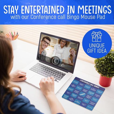 Fun and Functional Conference Call Bingo Mouse Pad - Perfect Office Gift for Co-Workers - Spice Up Virtual Meetings with Humor and Efficiency (Pink) in Saudi Arabia