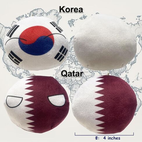 6PC Countryballs Plushies - Soft & Educational National Character Toys. Your Collection of Countryball and Polandball Plushies. (7ZA-NZ-CZ-NK-ES-PK) in Kuwait