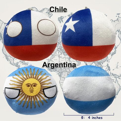 6PC Countryballs Plushies - Soft & Educational National Character Toys. Your Collection of Countryball and Polandball Plushies. (7ZA-NZ-CZ-NK-ES-PK) in Kuwait