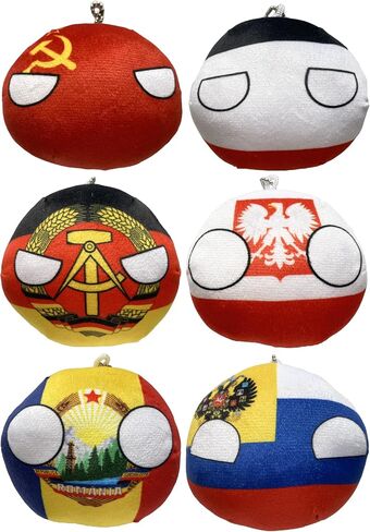 6PC Countryballs Plushies - Soft & Educational National Character Toys. Your Collection of Countryball and Polandball Plushies. (7ZA-NZ-CZ-NK-ES-PK) in Kuwait