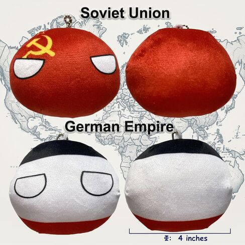 6PC Countryballs Plushies - Soft & Educational National Character Toys. Your Collection of Countryball and Polandball Plushies. (7ZA-NZ-CZ-NK-ES-PK) in Kuwait