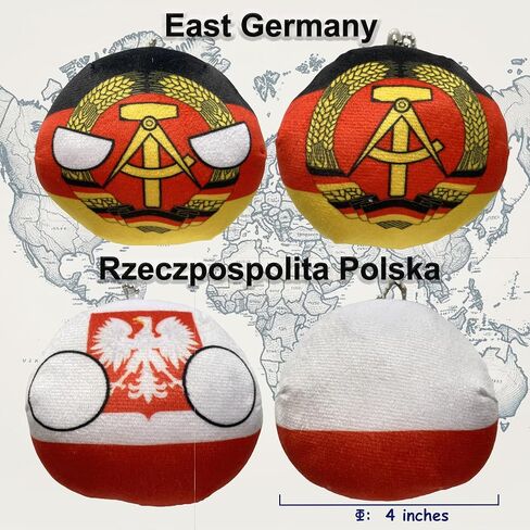 6PC Countryballs Plushies - Soft & Educational National Character Toys. Your Collection of Countryball and Polandball Plushies. (7ZA-NZ-CZ-NK-ES-PK) in Kuwait