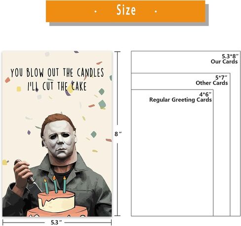 Creepy Michael Myers Birthday Card, Funny Horror Movies Killer Bday Greeting Card, Happy Halloween Birthday Gifts Cards, Mike Myers Birthday Decorations, You Blow Out The Candle in Kuwait