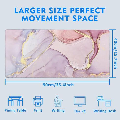 Art Colorful Florals Extended Large Mouse Pad,Large Gaming Mouse Pad,Extended Big Desk Mat Keyboard Pad,Waterproof Non-Slip Desk Mat for Home Office and Gaming 35.4x15.7 Inch in Kuwait