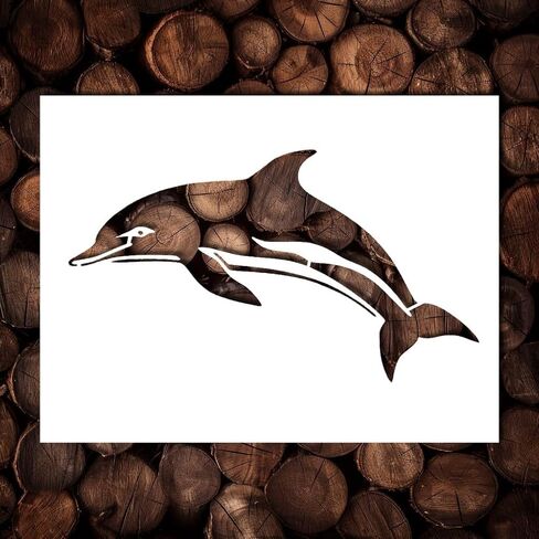 Dolphin Stencil Template - Reusable Dolphins Ocean Creatures Stencils for Painting on Wood, Glass, Wall Rock, Walls, Canvas, Glassware, Spray Painting, Airbrushing, Crafts (8.5x11) in Saudi Arabia