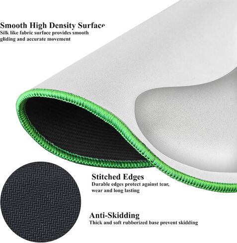 Meffort Inc Mouse Pad with Wrist Rest Support & Stitched Edges, Durable Ergonomic Gaming Mousepad - Black with Red Edges in Saudi Arabia