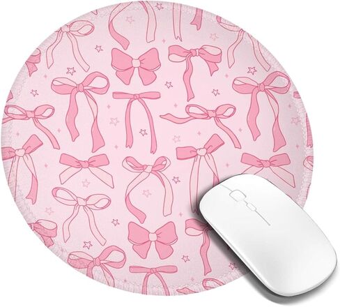 Blue Floral Round Mouse Pad Small Gaming Mousepad Desk Mat Stitched Edges 8 X 8 Inch for Home Office in Saudi Arabia