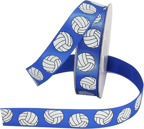 Blue Satin Volleyball Ribbon 5/8 بوصة × 10 متر ، والاستخدام لأقواس شعر الفريق ، ولف الهدايا ، والرسائل الرياضية ، وديكور الحفلات ، وإكليل الزهور ، وجميع الصياغة والخياطة in Kuwait