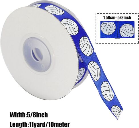 Blue Satin Volleyball Ribbon 5/8 بوصة × 10 متر ، والاستخدام لأقواس شعر الفريق ، ولف الهدايا ، والرسائل الرياضية ، وديكور الحفلات ، وإكليل الزهور ، وجميع الصياغة والخياطة in Kuwait