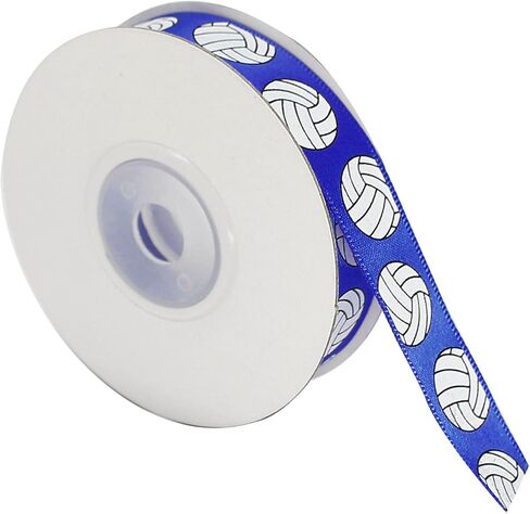 Blue Satin Volleyball Ribbon 5/8 بوصة × 10 متر ، والاستخدام لأقواس شعر الفريق ، ولف الهدايا ، والرسائل الرياضية ، وديكور الحفلات ، وإكليل الزهور ، وجميع الصياغة والخياطة in Kuwait