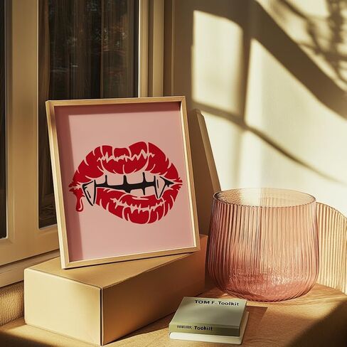 MAYJOYDIY 4 Pcs Lip Stencils Lip Skulls Stencil with Paint Brush 7.8-11.8 inch Halloween Vampires Reusable Cherry Lips Templates for Craft on Window Wood Wall Home Decor in Kuwait