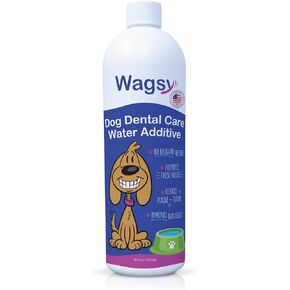 Dog Water Additive for Dental Care - Dog Breath Freshener for Sparkling Smiles - Fights Plaque, Tartar, & Bad Breath, Promotes Whiter Teeth, Oral Care & Happy Tails, Naturally Derived, 16oz