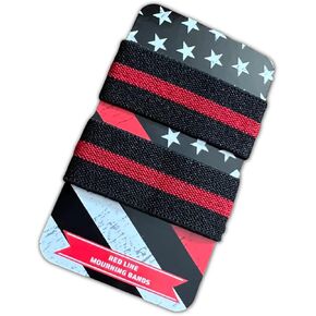 AGENT GEAR USA Red Line Fire Department Mourning Bands for Badges - Red Line FD Elastic Mourning Bands - Honor and Respect