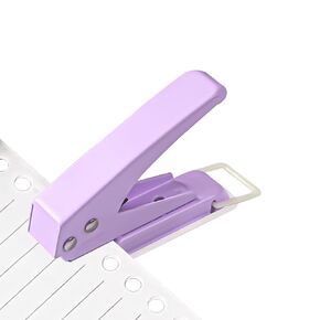 1/4" Single Hole Puncher, Heavy Duty Hole Puncher, Paper Punch 15 Sheet Capacity, Metal Hole Puncher for Id Card, Luggage Tag, Name Tag and Badge Holder,Pink