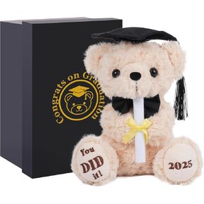 Class of 2025 Graduation Bear - Graduation Gift Teddy Bear, Stuffed Plush Toy with Cap & Certificate, High School Graduation Gifts for Boys & Girls - Grad Bear Gift 2025-8 Inch| You DID it！