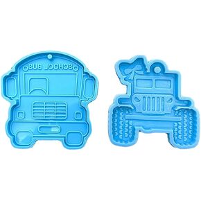 Cartoon School Bus Car Resin Casting Silicone Mold,Epoxy Resin Molds Keychain Decorative Pendant Molds for Jewelry Making