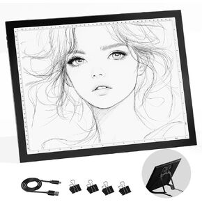 A3 Light Board with Stand Diamond Painting Light Pad,Tracing Light Board Drawing Light Box Anti-Mistouch Physical Button Stepless Dimming Diamond Art for Animation Skeching(A3+Stand)