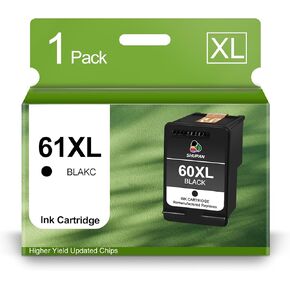 60XL Ink Cartridge Black Replacement for HP 60 for HP Envy 100 110 120 PhotoSmart C4780 C4795 C4680 C4650 D110 D110a DeskJet F4280 F4480 F4580 D2530 D2545 Printer (1 Black)