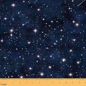 Feelyou Galaxy Fabric by The Yard 1 Yard Outer Space Decorative Waterproof Outdoor Fabric for Boys Girls Black Universe Printed Upholstery Fabric for Chairs Starry Sky DIY Reupholstery Fabric