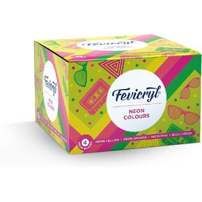 Pidillite Fevicryl Neon Acrylic Colour Kit, Neon Paints (4 Shades, 15ml)