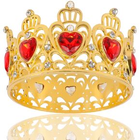 Gold Crown Cake Topper, Crowns for Flower Bouquets Peach Heart Small Tiara Birthday Crown Flower Bouquets Accessories Cake Topper for Birthday Valentine’s Day Wedding Party Baby Shower