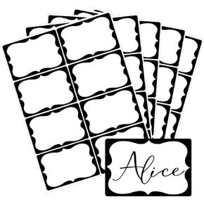 Gold Name Tags,2"x 3" Name Tag Stickers with Gold Border 200 Pcs Adhesive Name Tags Sticker Name Badges Labels for School, Office, Home, Party, Conferences, New Year