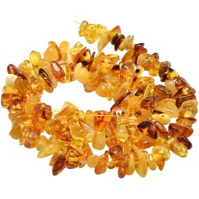 CHGCRAFT 1 Strand Natural Chip Beads Strands Gemstone Stone Beads for DIY Jewelry Making, Amber