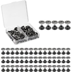 HARFINGTON 50 Sets Chicago Screws Leather Rivets, M5 3/16-Inch Belt Binding Metal Screws for Leathercraft, Bag, Shoes, Purse, Bookbinding, Gunmetal, M5x4mm