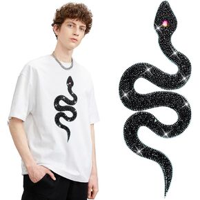 Totelux Snake Iron on Patches Sparkly Rhinestone Patches Grage Snake Jewels Gems for comple in Kuwait