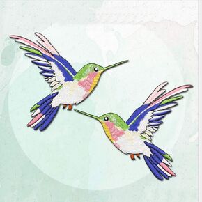 2pair Birds Embroidery Garment DIY Decorations Accessories Applique (Orange Bird)