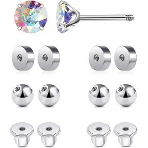 Stainless Steel Earring Backs Replacements Flat Backs for Earrings Screw On Earring Backs Replacements Flat Earring Backs for Studs (Gold)
